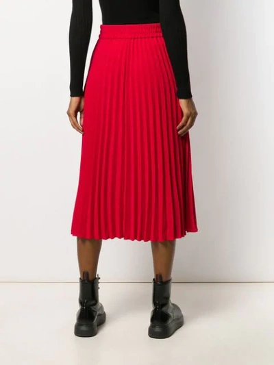 Shop Red Valentino Red(v) Pleated Midi Skirt