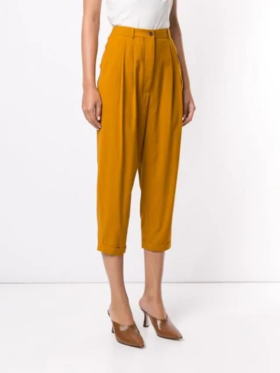 Shop Nehera Pomoy Cropped Trousers In Brown