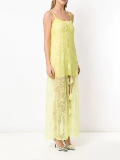 Shop Andrea Bogosian Layered Dress In Yellow