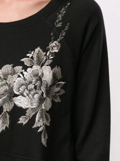 ANTONIO MARRAS 花卉刺绣层叠连衣裙 - 黑色