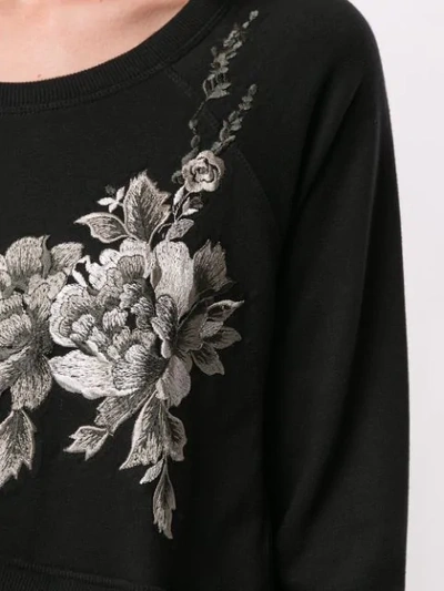 Shop Antonio Marras Floral-embroidered Layered Dress In Black