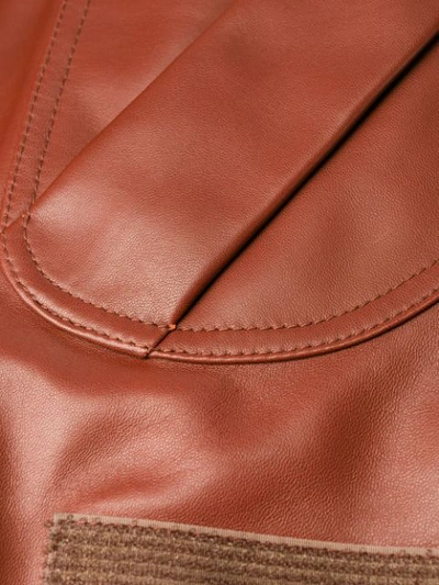 Shop Acne Studios Zip-up Leather Waistcoat In Brown