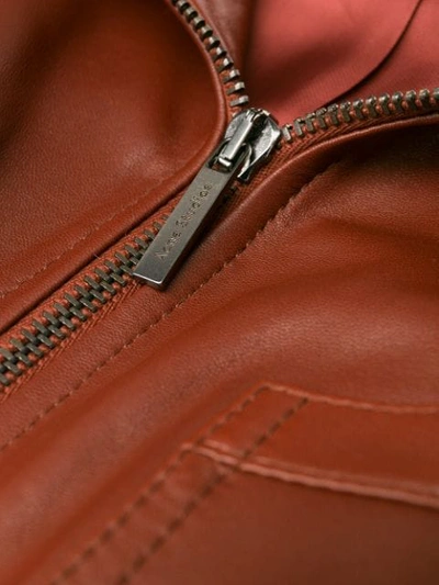 Shop Acne Studios Zip-up Leather Waistcoat In Brown