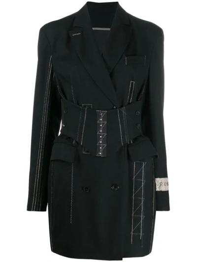 Shop Ruban Jacket Dress With Corset In Black