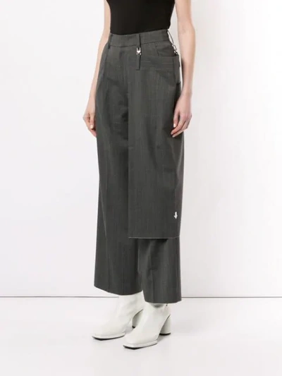 Shop Ader Error Pinstriped Trousers In Grey