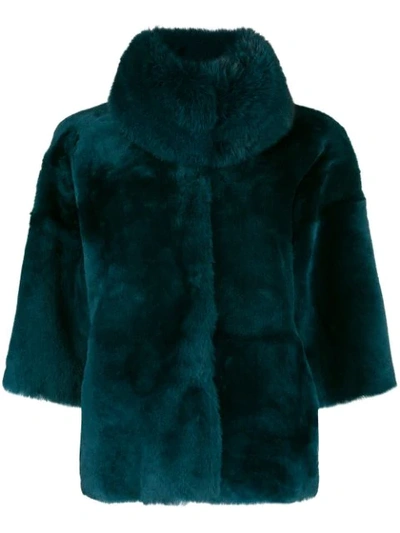 Shop Desa 1972 Fitted Shearling Jacket - Green