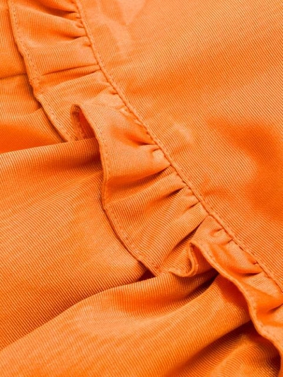 Shop Batsheva Praire Ruffle Midi Dress In Orange