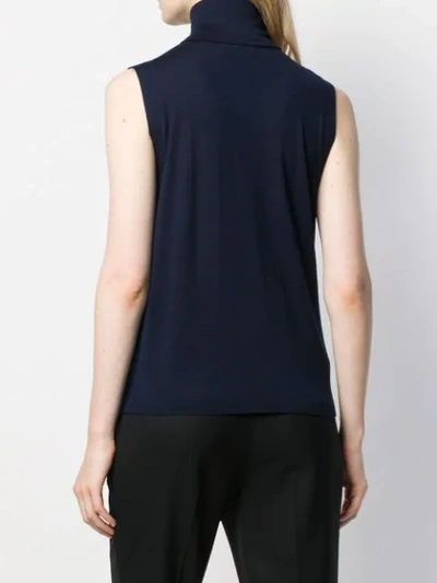 ALLUDE ROLL NECK TANK TOP - 蓝色