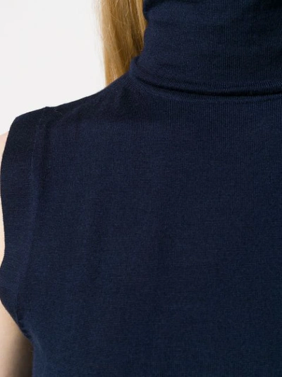 Shop Allude Roll Neck Tank Top In 17 Blue