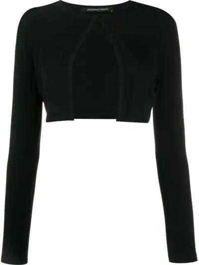 Shop Antonino Valenti Knitted Bolero Cardigan In Black