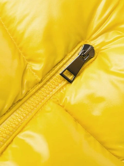Shop Moncler Hooded Padded Jacket In Yellow