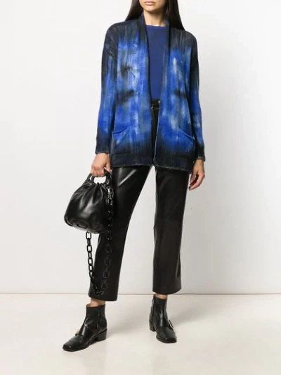 Shop Avant Toi Tie-dye Effect Cardigan In Blue