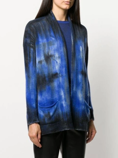 Shop Avant Toi Tie-dye Effect Cardigan In Blue