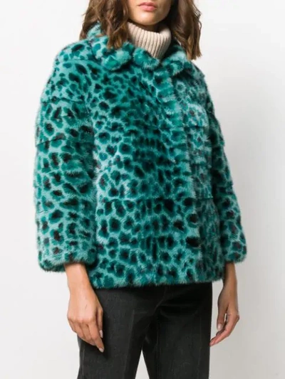 Shop Simonetta Ravizza Animal Print Jacket In Blue