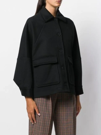 Shop Alberto Biani Oversized Dolman Jacket In Black