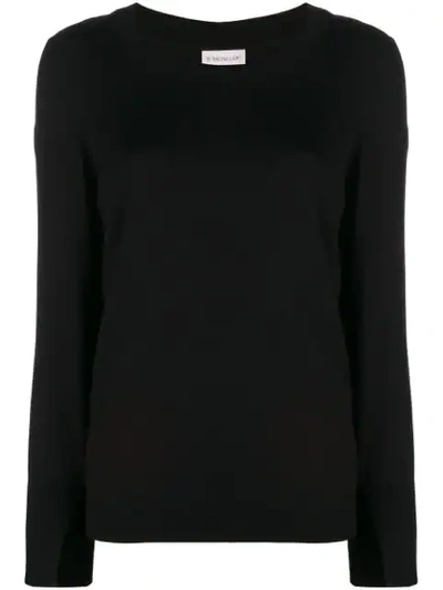 Shop Moncler Contrast Back Sweater - Black