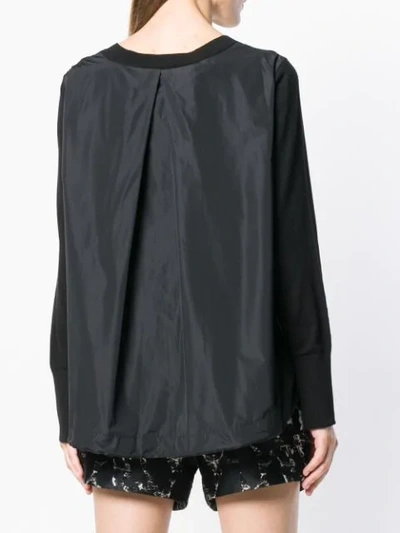 Shop Moncler Contrast Back Sweater - Black