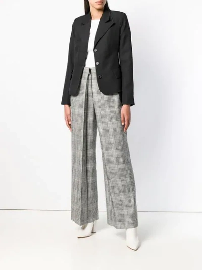 Shop Aalto Checked Wide Leg Trousers In Black