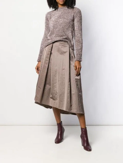 Shop Fabiana Filippi A-line Midi Skirt In Brown