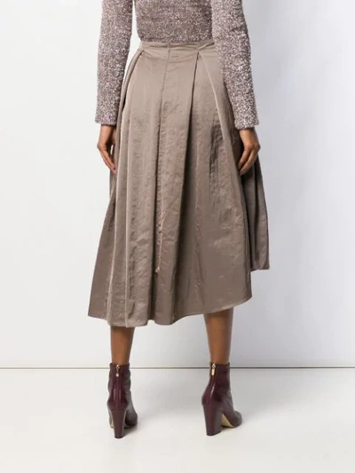 Shop Fabiana Filippi A-line Midi Skirt In Brown