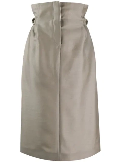 Shop Acne Studios Paper-bag Skirt In Neutrals