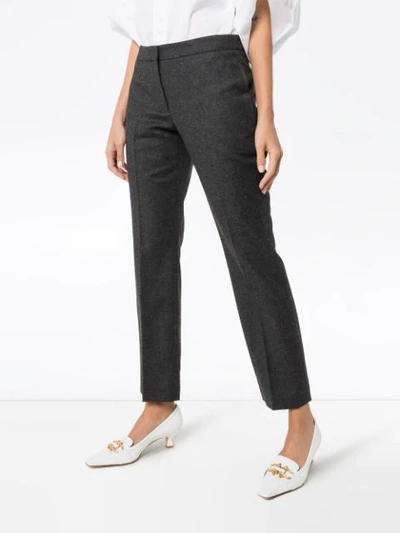 Shop Alexander Mcqueen Mid-rise Tailored Trousers In Grey