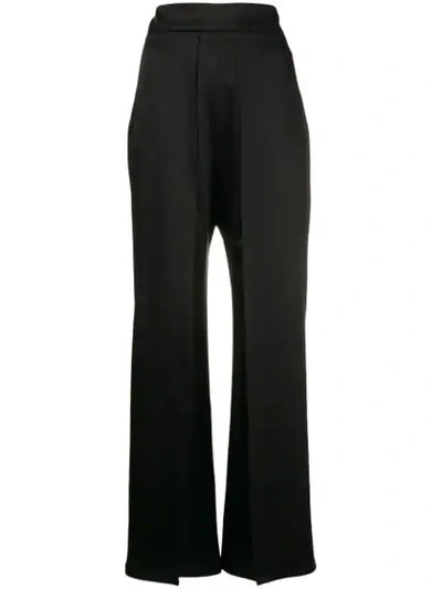 pleat flared trousers