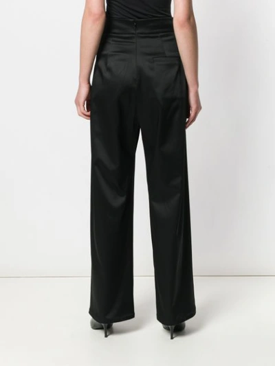 Shop Sid Neigum Pleat Flared Trousers - Black