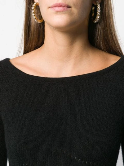 Shop N°21 Boat-neck Cashmere Knit Top In Black