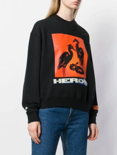 Shop Heron Preston Heron Print Sweatshirt In Black