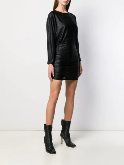 Shop Iro Wet Look Mini Dress In Bla01 Black