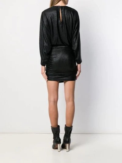 Shop Iro Wet Look Mini Dress In Bla01 Black