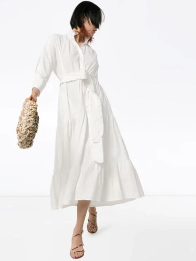 Shop Evi Grintela Phoebe Gathered Dress In  White