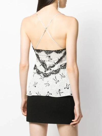 Shop Alessandra Rich Sleeveless Bow Print Top In White