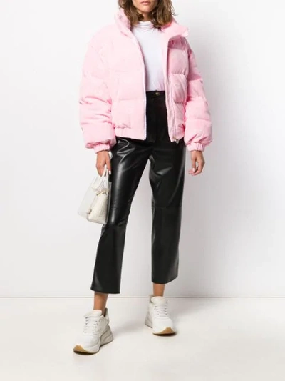 Shop Chiara Ferragni Logo Print Down Jacket In Pink