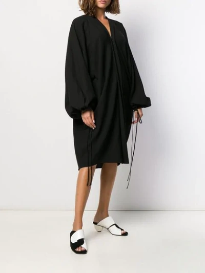 Shop Lanvin Oversized V-neck Dress In Black