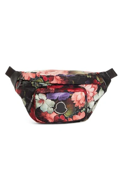 Shop Moncler Floral Print Belt Bag In Red