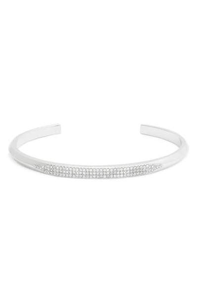 Shop Kate Spade Pave Cuff In Clear/ Silver