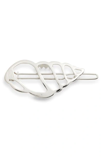 Shop Alexandre De Paris Shell Side Barrette In Silver