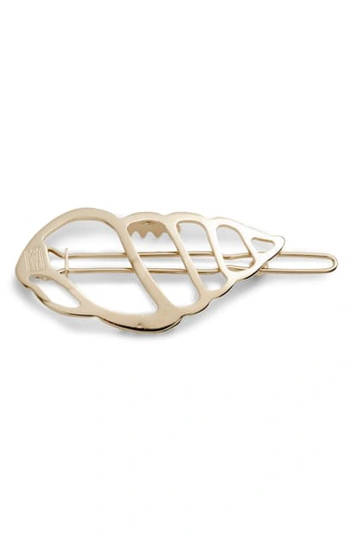 Shop Alexandre De Paris Shell Side Barrette In Gold