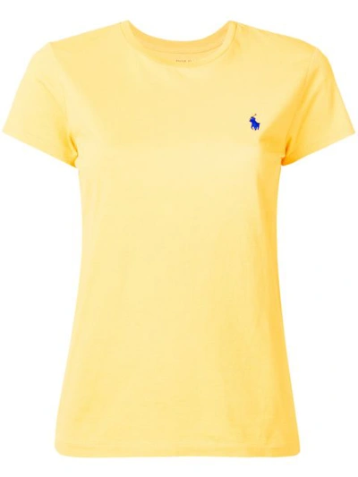 Shop Polo Ralph Lauren Embroidered Logo T In Yellow