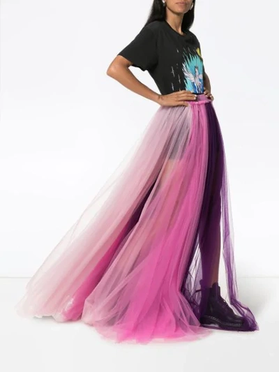 Shop Viktor & Rolf Layered Tulle Maxi Skirt In Multicolour
