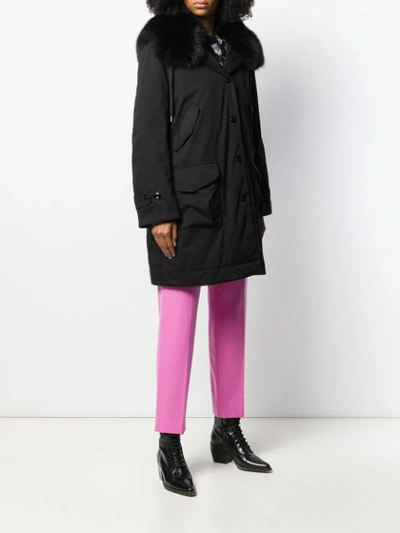 Shop Ermanno Scervino Padded Hooded Rain Coat In Black