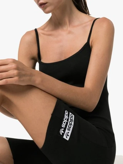Shop Adidas Originals Logo Cycling Bodysuit In Black