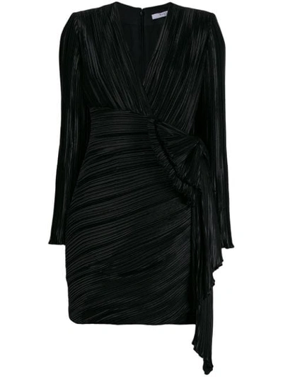 Shop Givenchy Pleated Mini Dress In Black