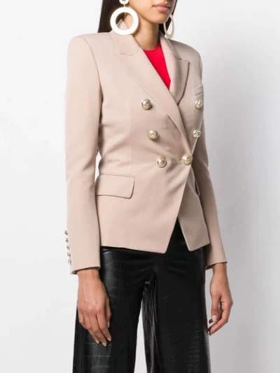 Shop Balmain Classic Tailored Blazer In Neutrals