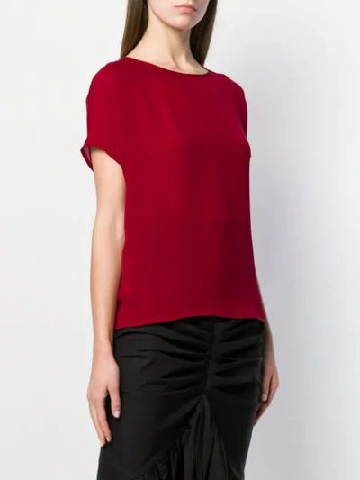 Shop Emporio Armani Classic Silk Blouse In Red