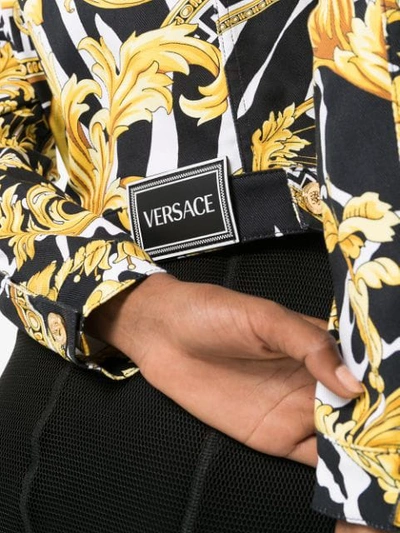 Shop Versace Barocco Print Denim Jacket In A7900