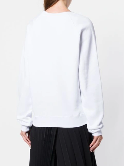 Shop Msgm Logo Print Sweatshirt - White