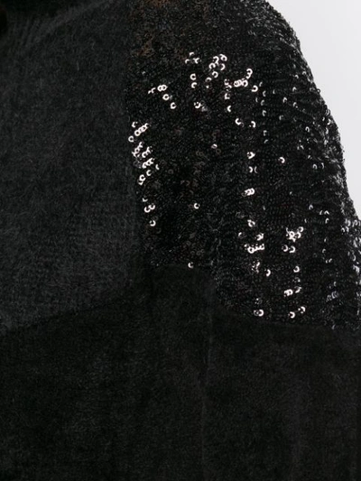 Shop Gianluca Capannolo Sequin Embellished Turtleneck Jumper - Black